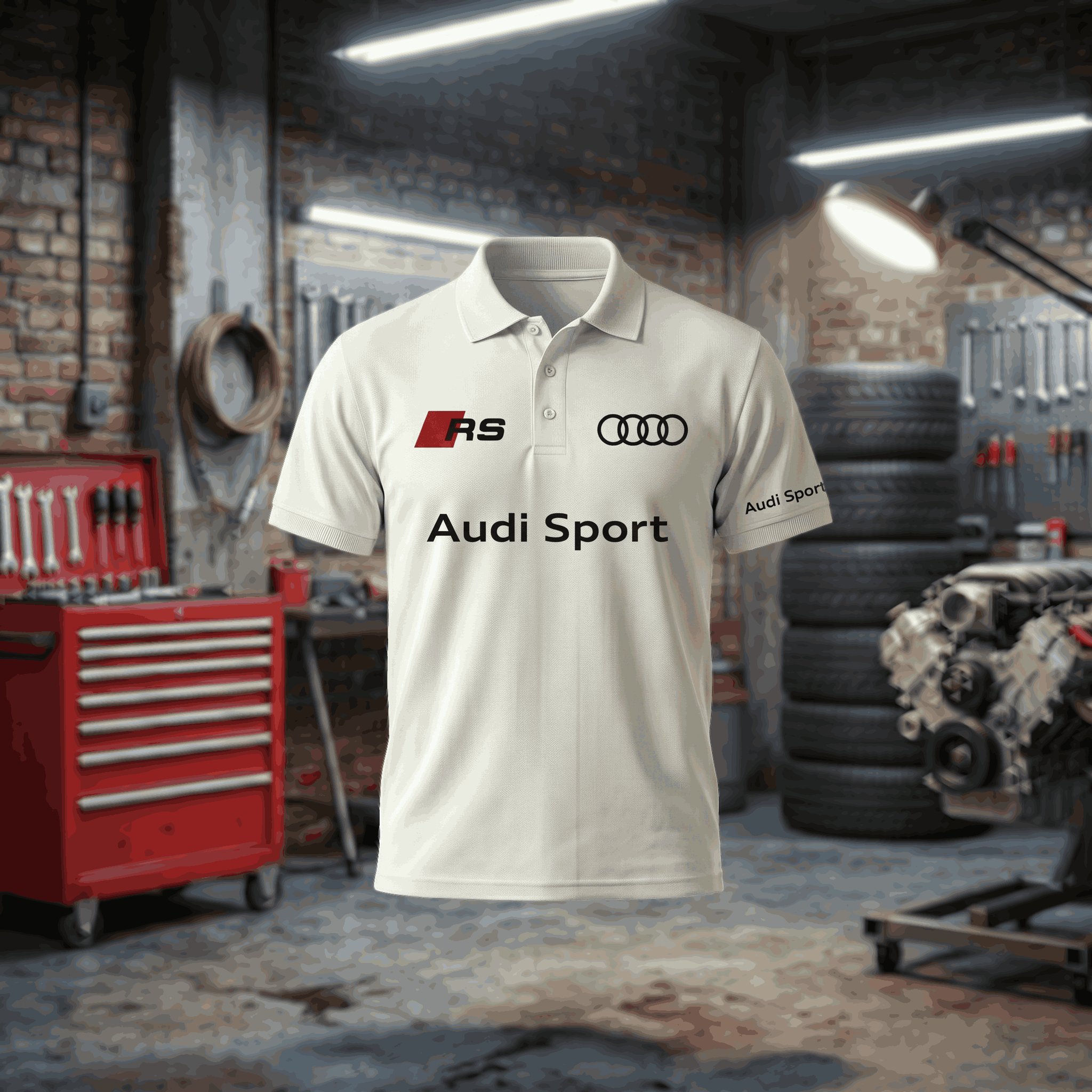 Polo Audi com estampado