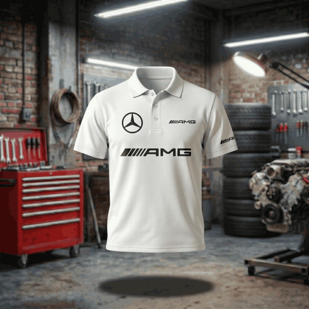 Polo Mercedes-Benz com estampado