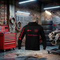 Moletom Audi Sport Performance Mono Hoodie unissex na cor vermelha com detalhes pretos, feito artesanalmente para entusiastas de carros.