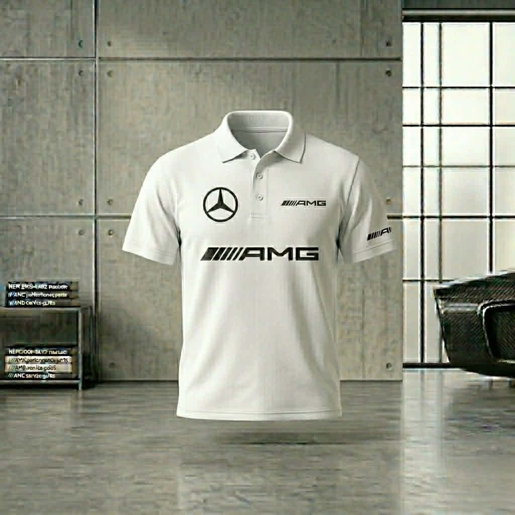 Polo Mercedes-Benz com estampado