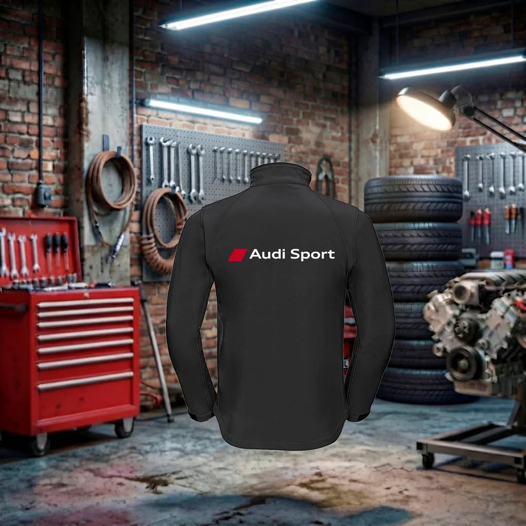 Blusão unissex Audi RS Performance Zip feito à mão, com detalhes em tecido suave e logotipo Audi Sport.