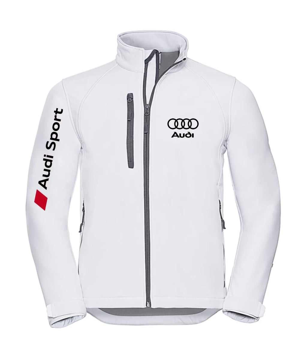 Blusão unissex Audi RS Performance Zip Jacket da coleção Audi Sport, feito em tecido macio com detalhes de estilo automotivo.