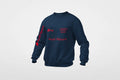 Moletom Audi RS Performance Mono unissex com detalhes vermelhos e azul marinho, feito à mão, estilo esportivo e casual.