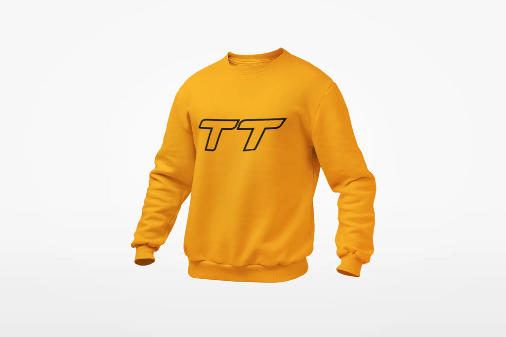 Moletom unissex Audi TT Performance, feito à mão, na cor laranja, com detalhes do carro esportivo Audi.